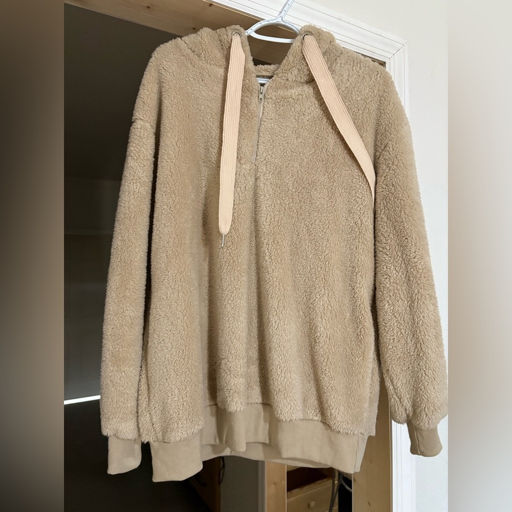 Cozy Tan Sherpa Hoodie